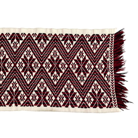 Mazahua Embroidery Table Runner Mexican Folk Art Tapestry - Picture 4 of 7